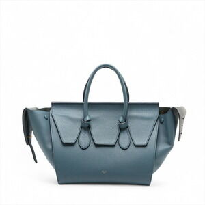 Celine Tie Knot Leather Tote Bag Blue